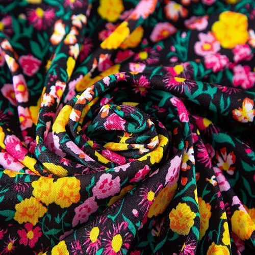 Трикотаж 056-19928 черный принтованный