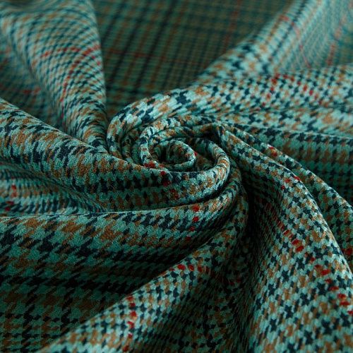 Ткань костюмная 025-14808 светло-зеленый принтованный