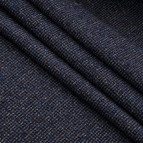 Ткань костюмная 025-16720 черно-синий мелкая клетка