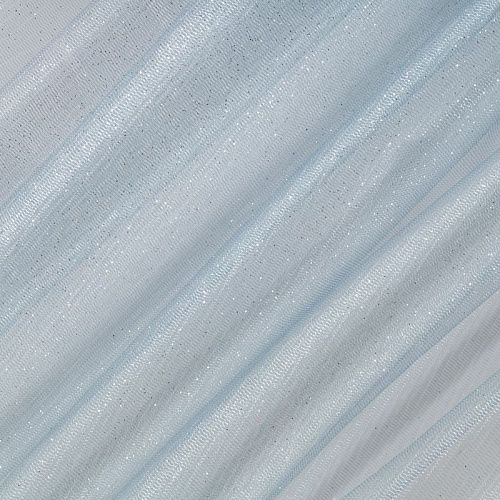 Фатин с напылением К33-959 серо-голубой однотонный