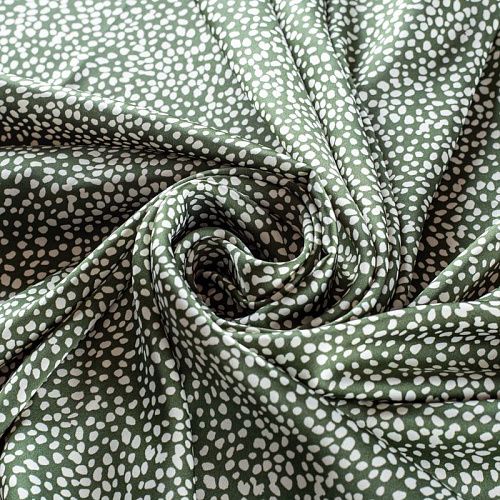 Шелк синтетический 065-01454 темно-изумрудный принтованный