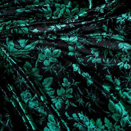 Бархат шелковый 002-19100 черный принтованный