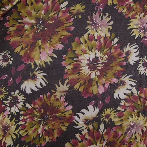 Шифон 068-17411 черный принтованный