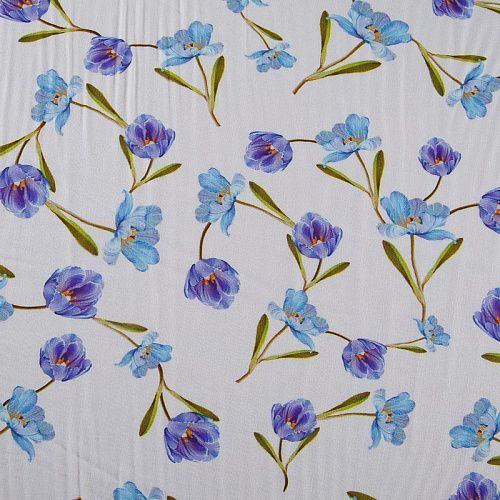 Штапель 069-177758 белый принтованный