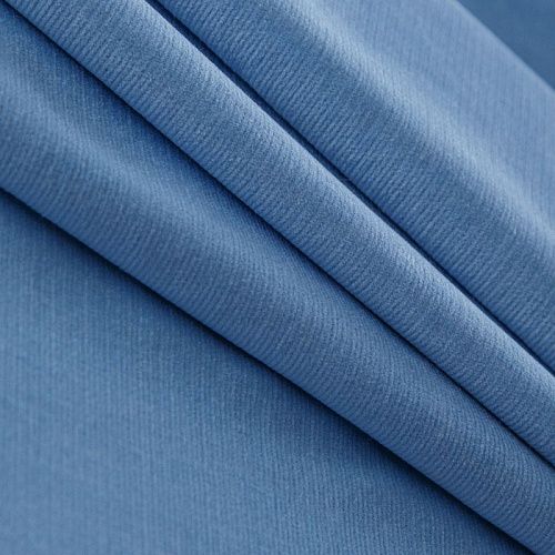 Микровельвет стрейч 008-16190 голубой однотонный