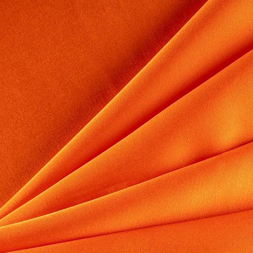 Шелк синтетический стрейч К1-380 темно-оранжевый однотонный