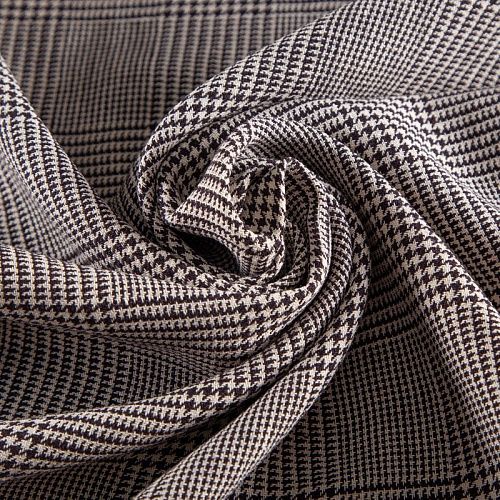 Лен натуральный 035-20325 бежево-черный гленчек