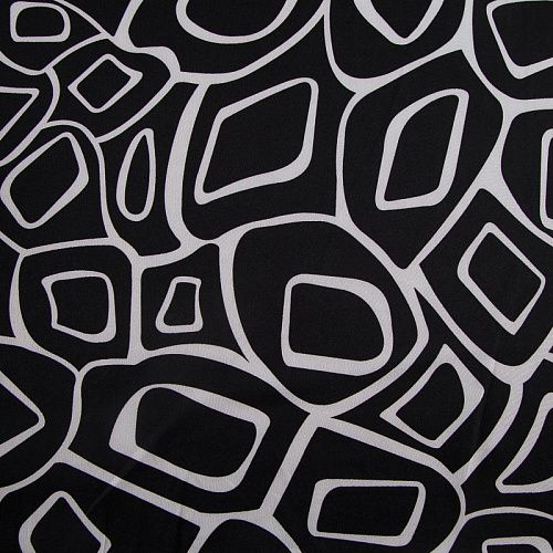 Вискоза "Лоренцо" стрейч 036-18320 черный принтованный