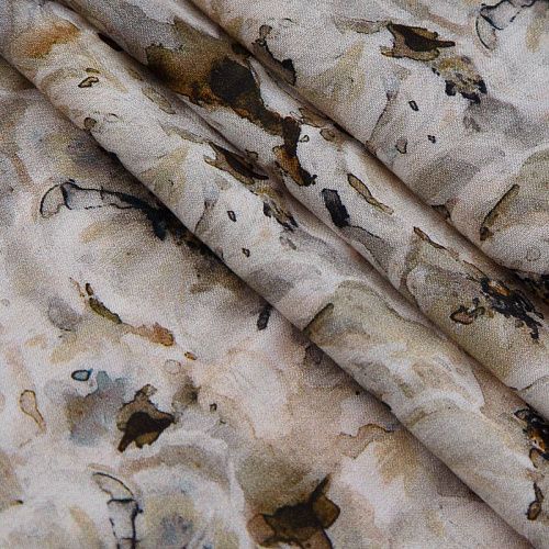 Штапель 069-177756 бежевый принтованный