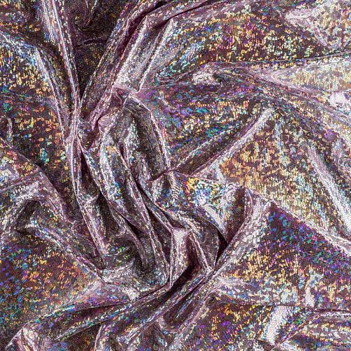 Трикотаж лазер К33-611 серебристо-розовый однотонный