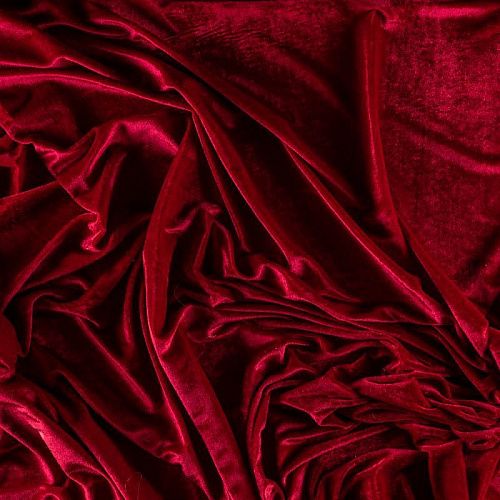 Бархат стрейч К33-518 малиново-красный однотонный