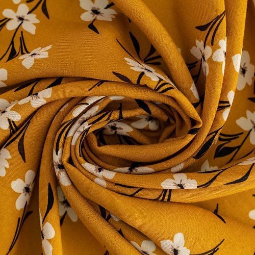 Штапель К33-207 тыквенный принтованный