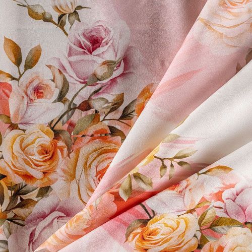 Шелк натуральный К22-007 белый принтованный