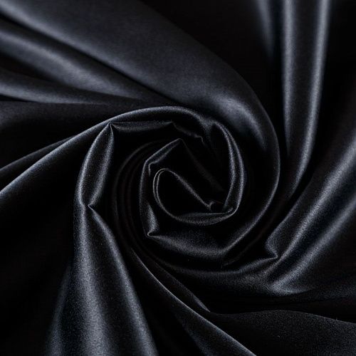 Сатин стрейч 001-07712 черный однотонный