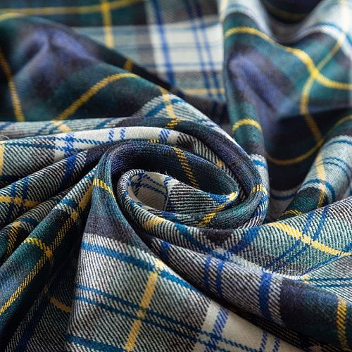 Шерсть К12-153 сине-зеленая клетка