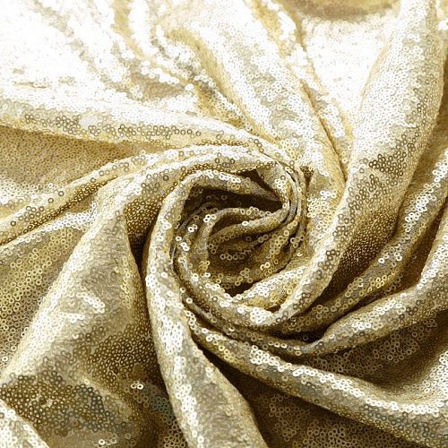 Пайетки на сетке 055-02843 светлое золото однотонный