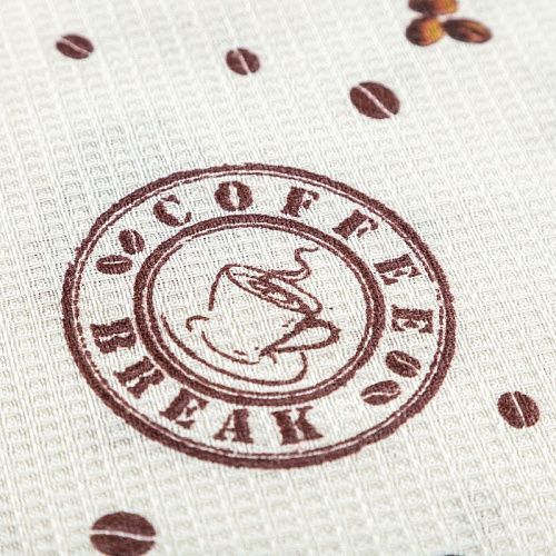 Полотно вафельное 007-03528 молочный принтованный