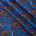 Твил-шелк натуральный 064-19918 синий принтованный