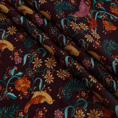 Вискоза 009-14959 марсала принтованный