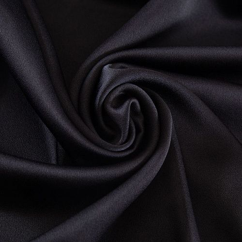 Креп-атлас (кади) 026-16785 черный однотонный