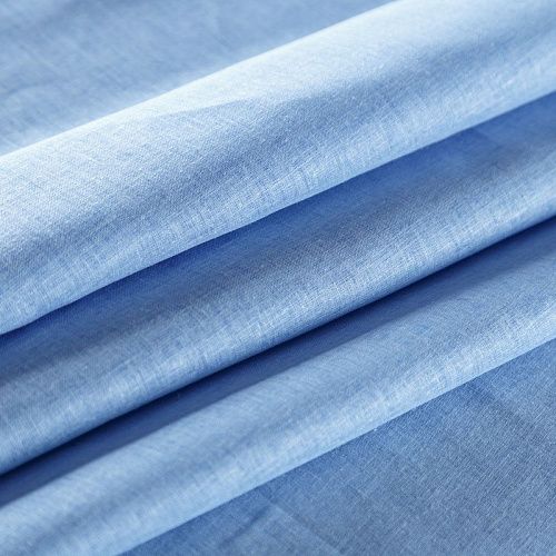 Лен-вискоза 035-08427 голубой деним однотонный