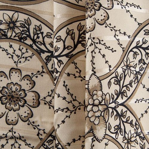 Вискоза жаккардовая 009-12368 экрю принтованный