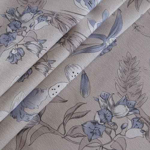 Ткань портьерная H-280 см 19-02-15867 белый песок принтованный