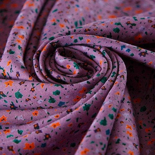 Штапель 069-13562 сиреневый принтованный