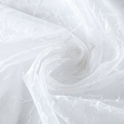 Тюль жаккардовый h-280 см 02-01-04705 белый однотонный