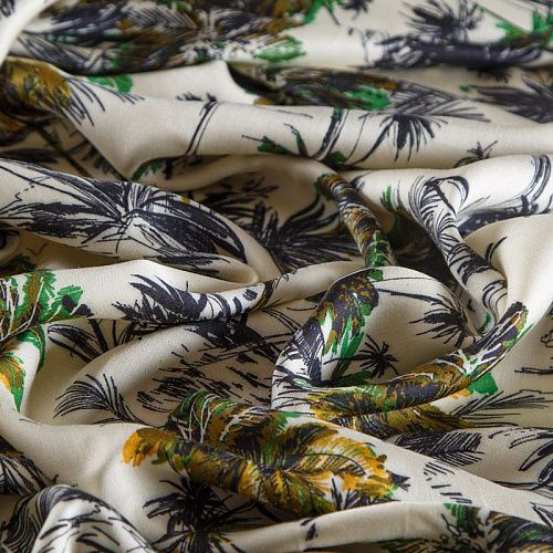 Шелк-штапель 069-14650 экрю принтованный