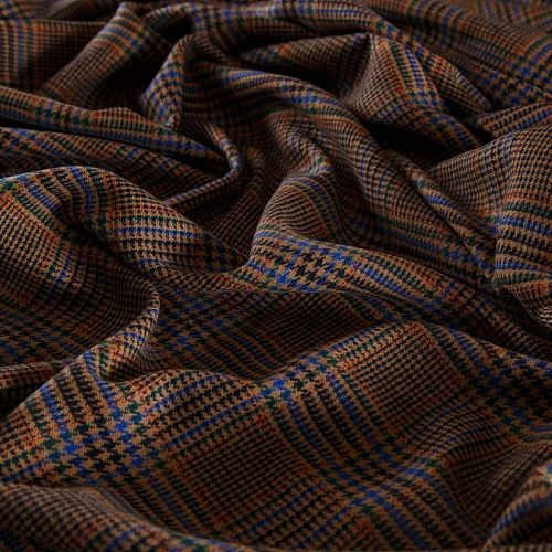 Ткань костюмная 025-14417 коричневый принтованный