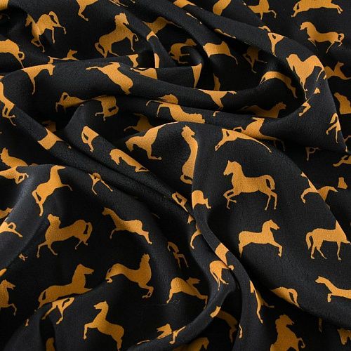 Вискоза 009-12065 черный принтованный